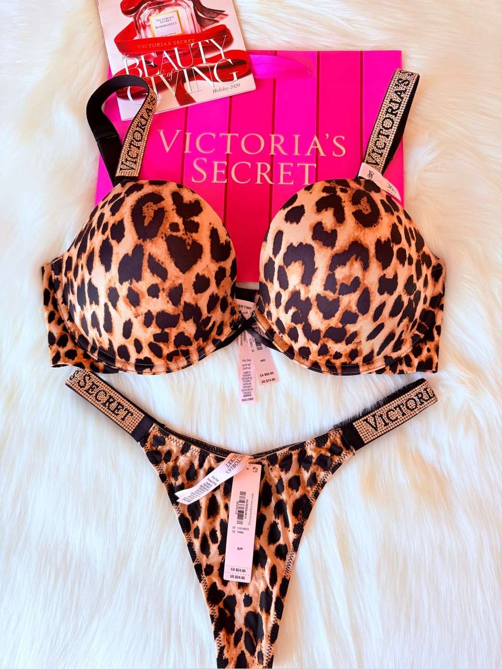 🩷🩷Victoria’s Secret logo shine strap set 36D/S🩷🩷